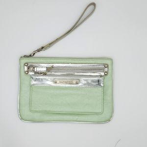 EXPRESS Large Wristlet NWOT Mint/Silver